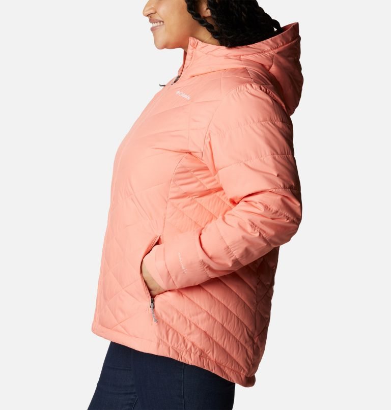 Women's Columbia Heavenly Hooded Jackets Coral | Plus Size CA-VL5C3